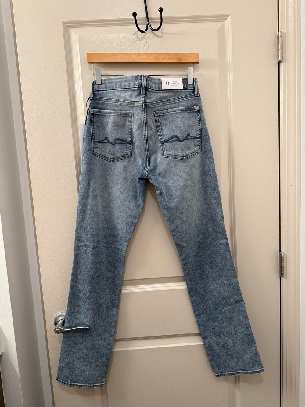 7 for All Mankind Kimmie Straight Leg Jean in Medium Blue Shoreline Drive Wash